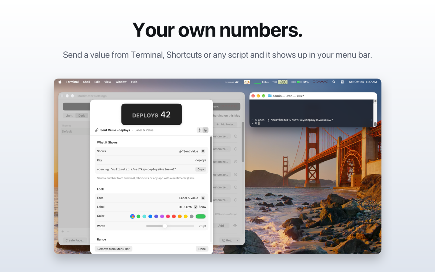 Sending your own numbers